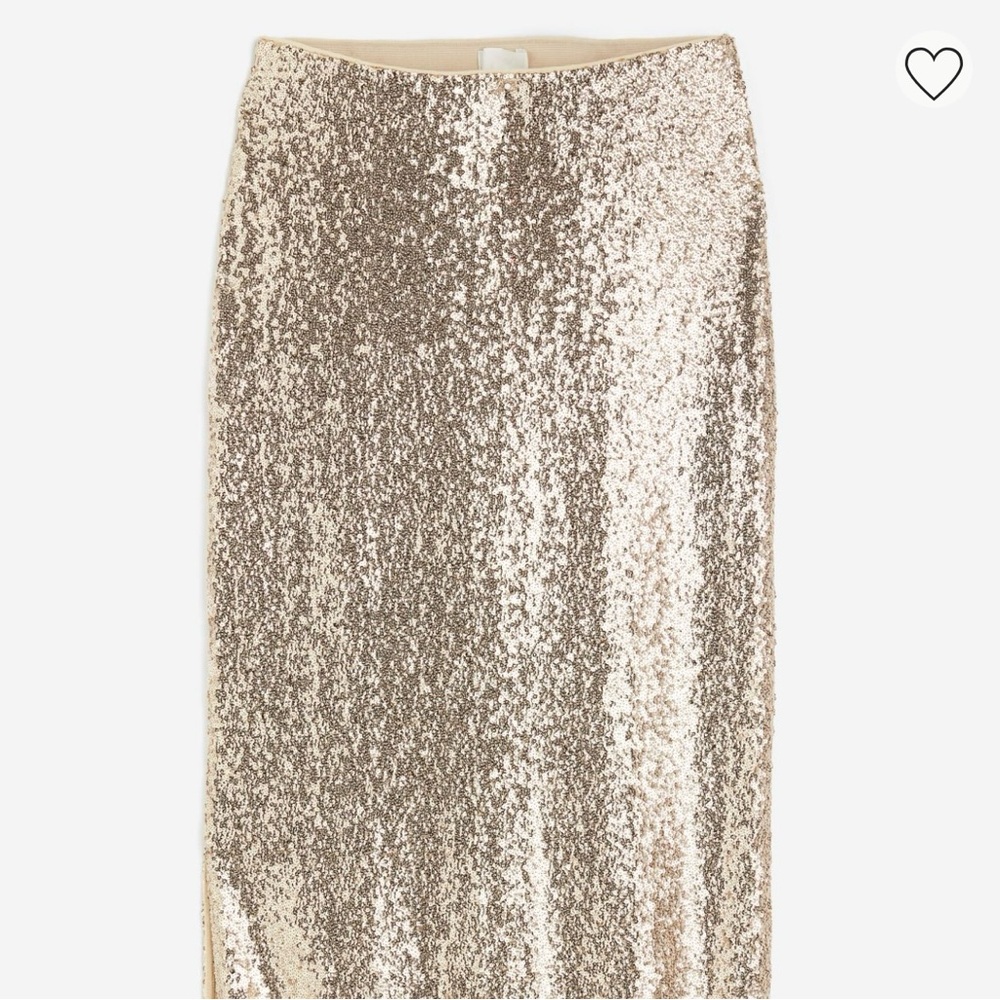 H&M gold sequin midi skirt, sz lg